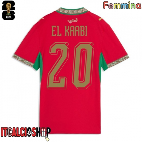 Marocco Ayoub El Kaabi #20 Prima Maglia Femmina Mondiali 2026 Manica Corta